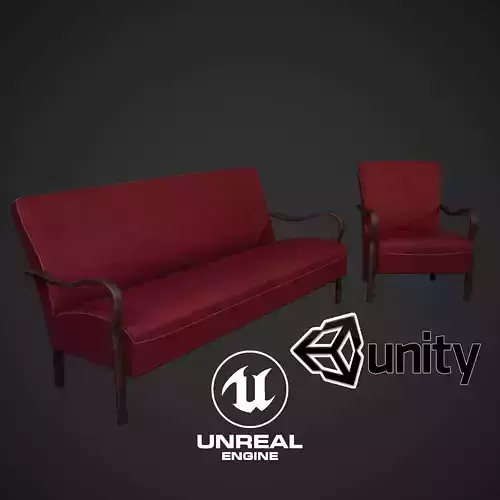 Vintage Sofa and Armchair