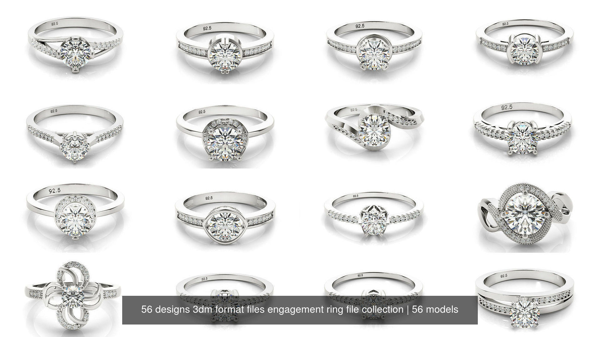 56 designs 3dm format files engagement ring file collection _2