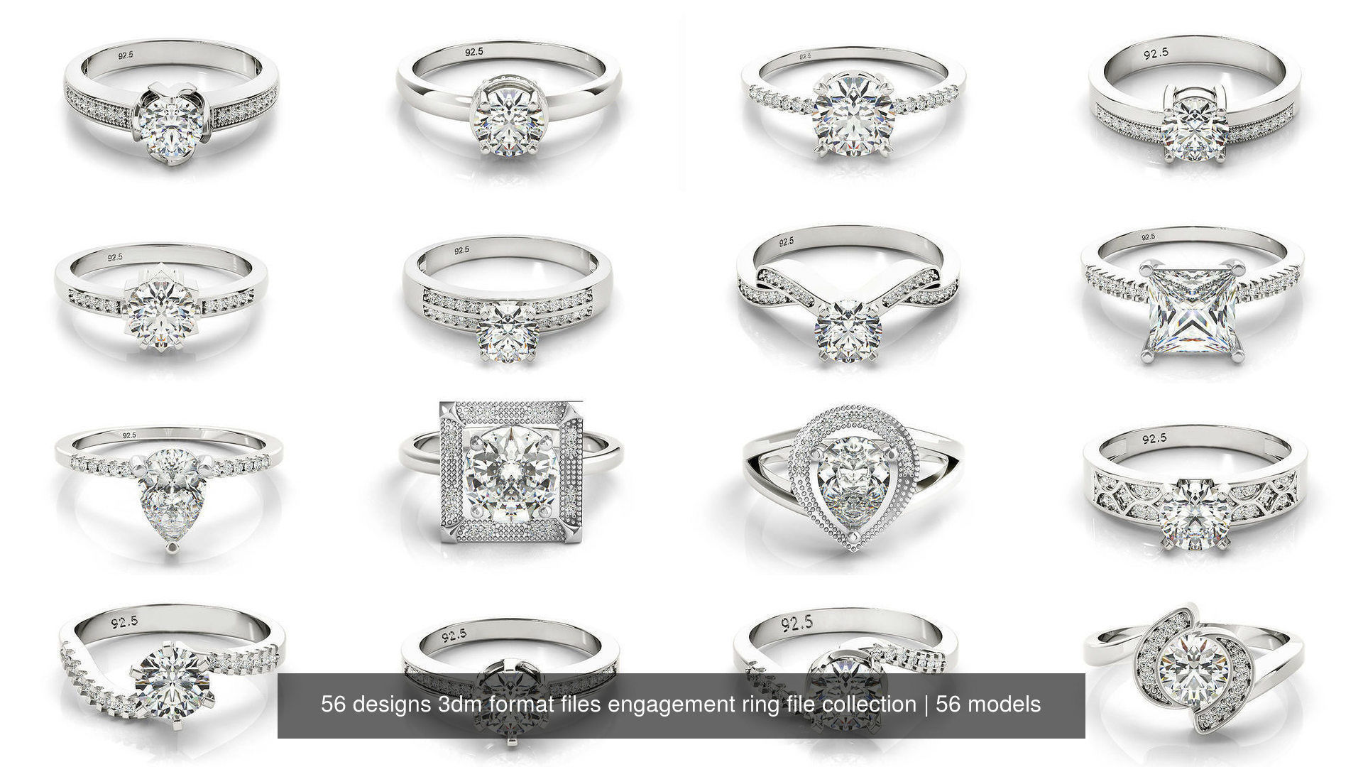 56 designs 3dm format files engagement ring file collection _4