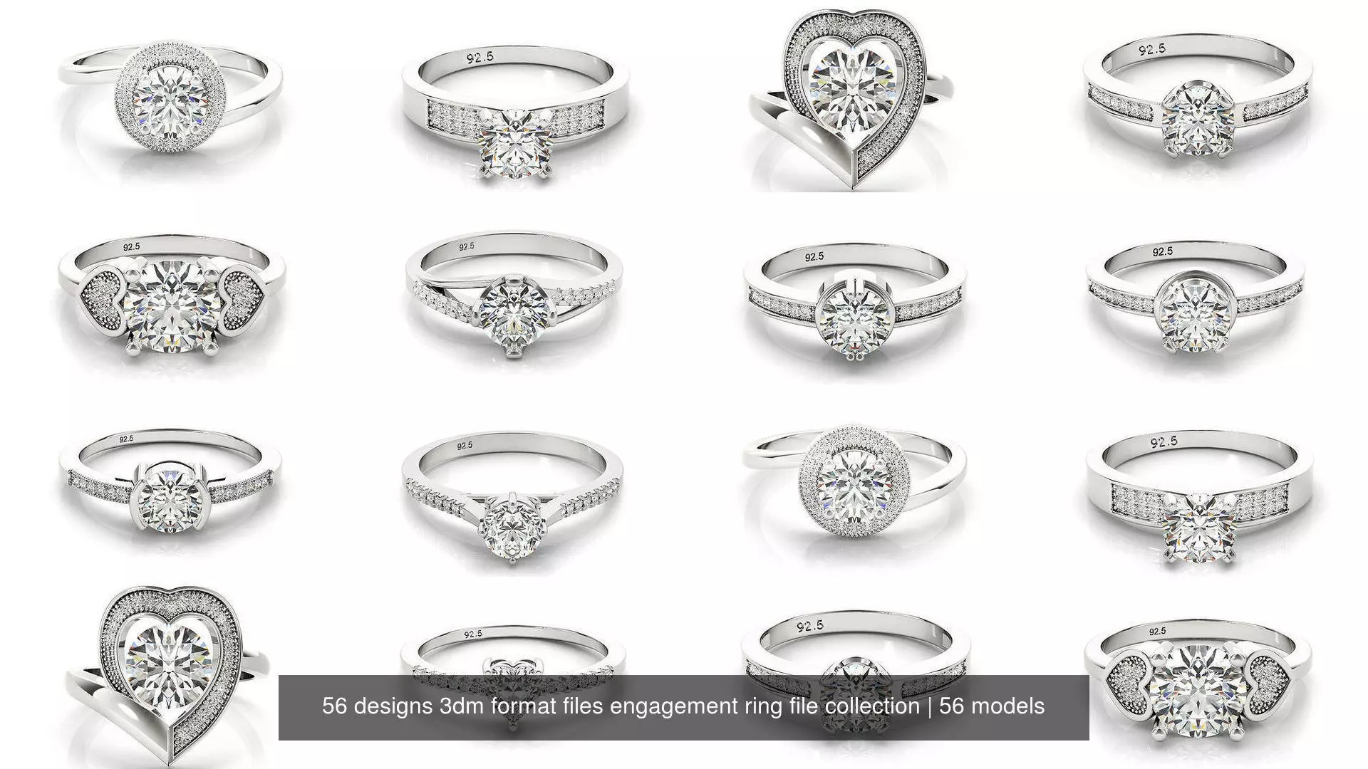 56 designs 3dm format files engagement ring file collection _1