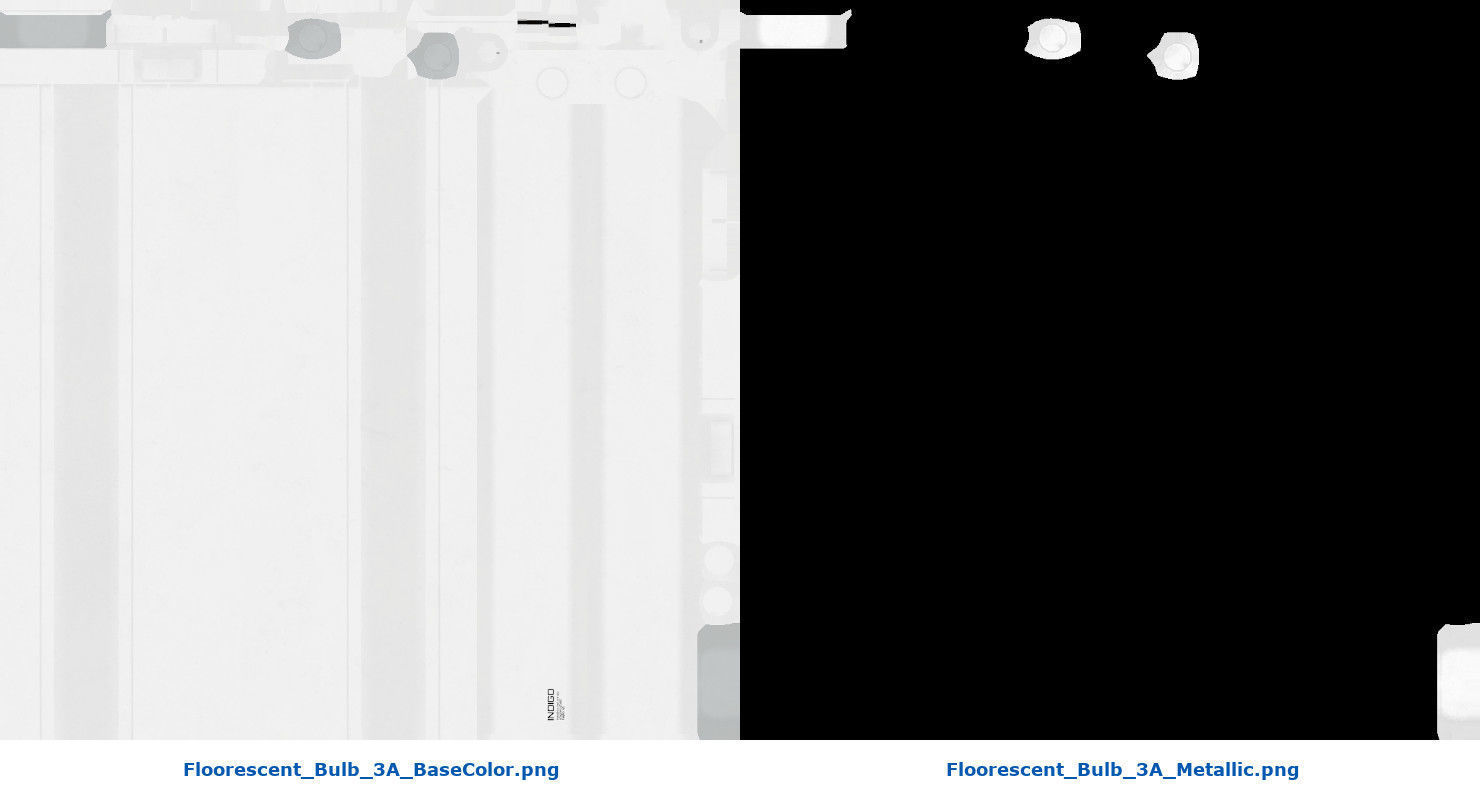 Fluorescent Bulb 3A Low-poly 3D model_7