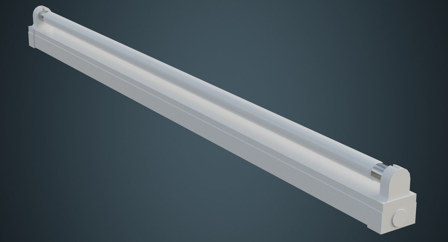 Fluorescent Bulb 3A Low-poly 3D model_1