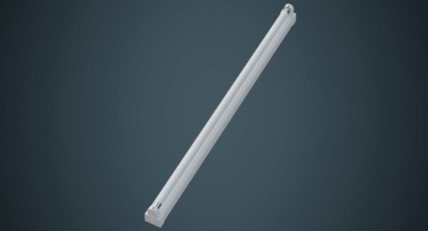 Fluorescent Bulb 3A Low-poly 3D model_2