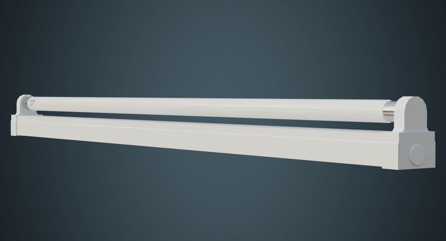 Fluorescent Bulb 3A Low-poly 3D model_3