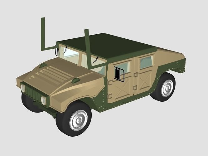 Hammer Green Car model Free 3D model