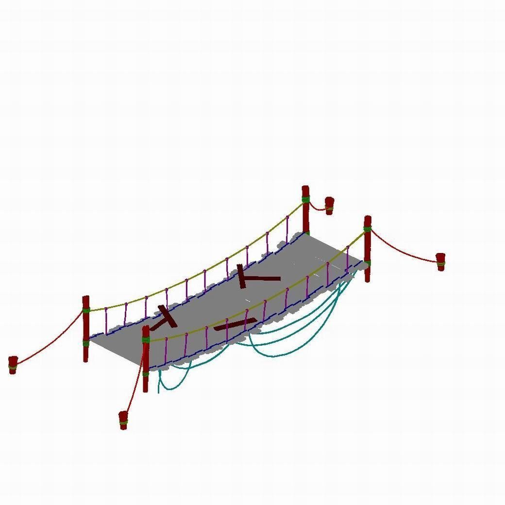 Tang Yumen off - rope wooden bridge 01 3D model_3