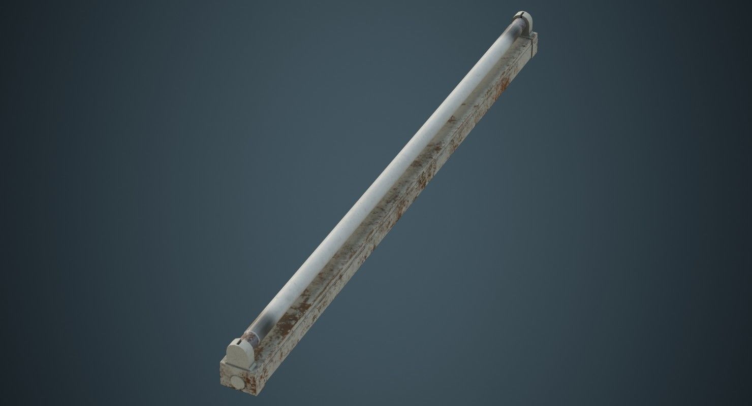 Fluorescent Bulb 3B Low-poly 3D model_2
