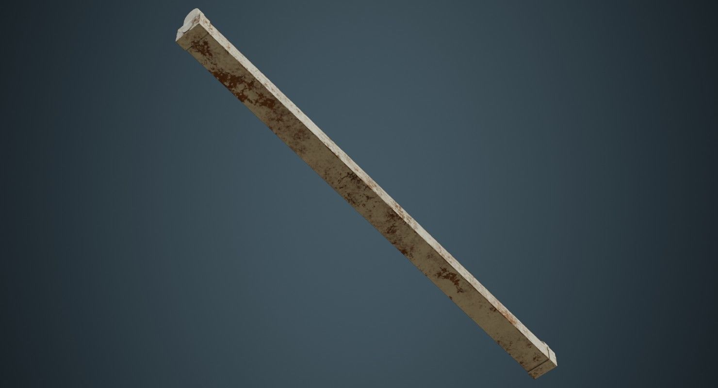 Fluorescent Bulb 3B Low-poly 3D model_4