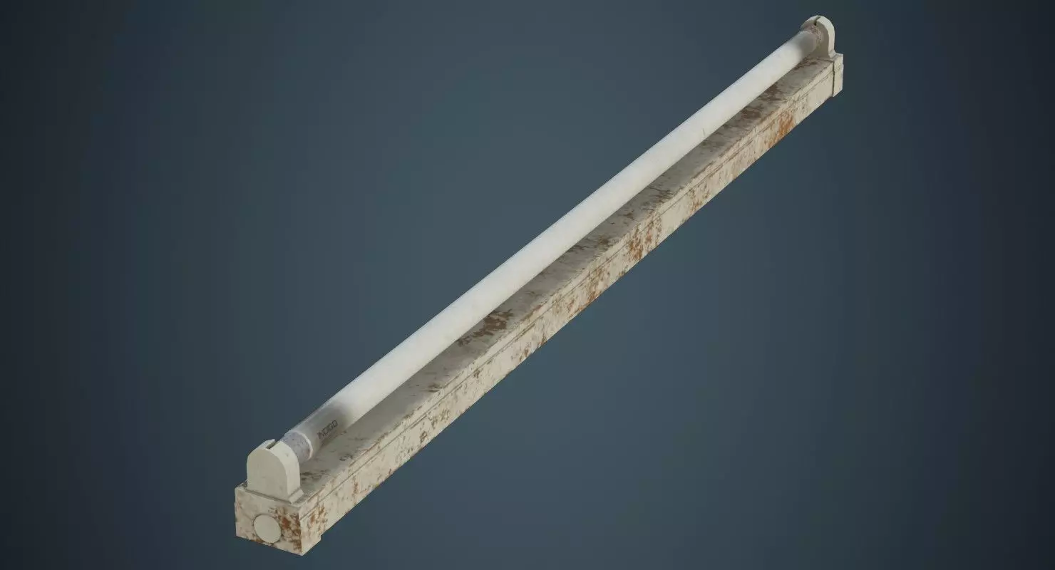 Fluorescent Bulb 3B Low-poly 3D model_0