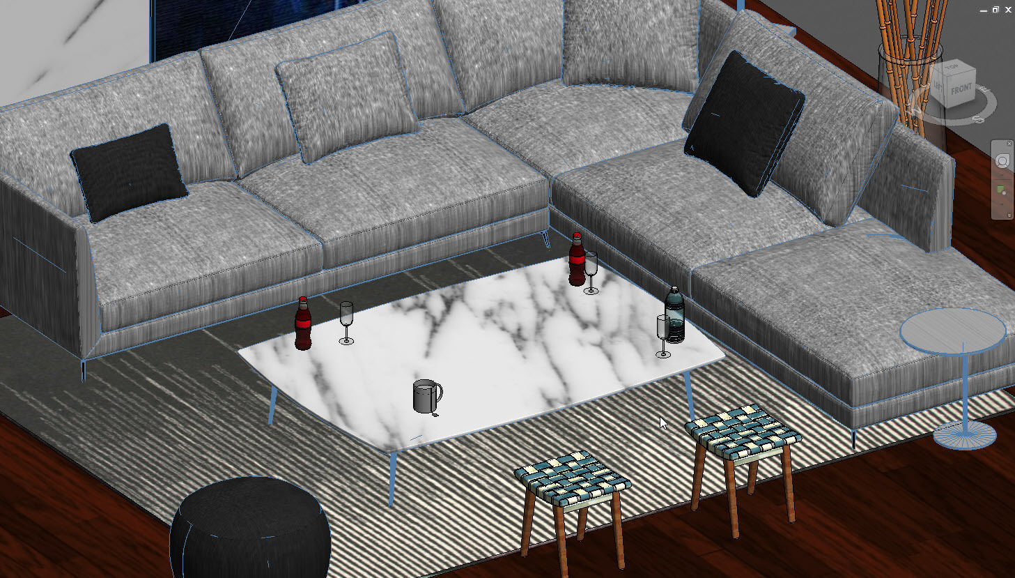 revit family setting area 3D model_3