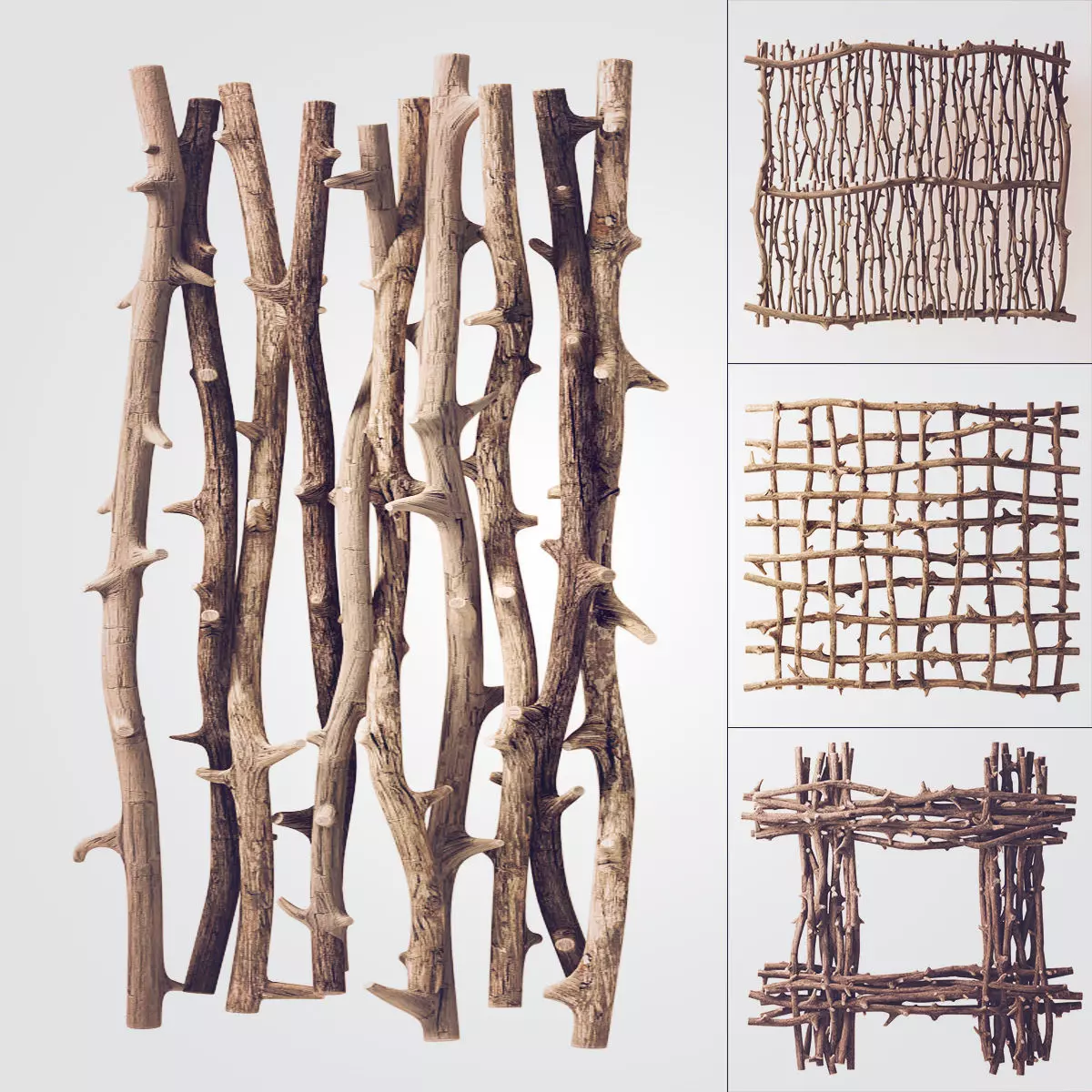 Branch tree Willow decor n1 3D model