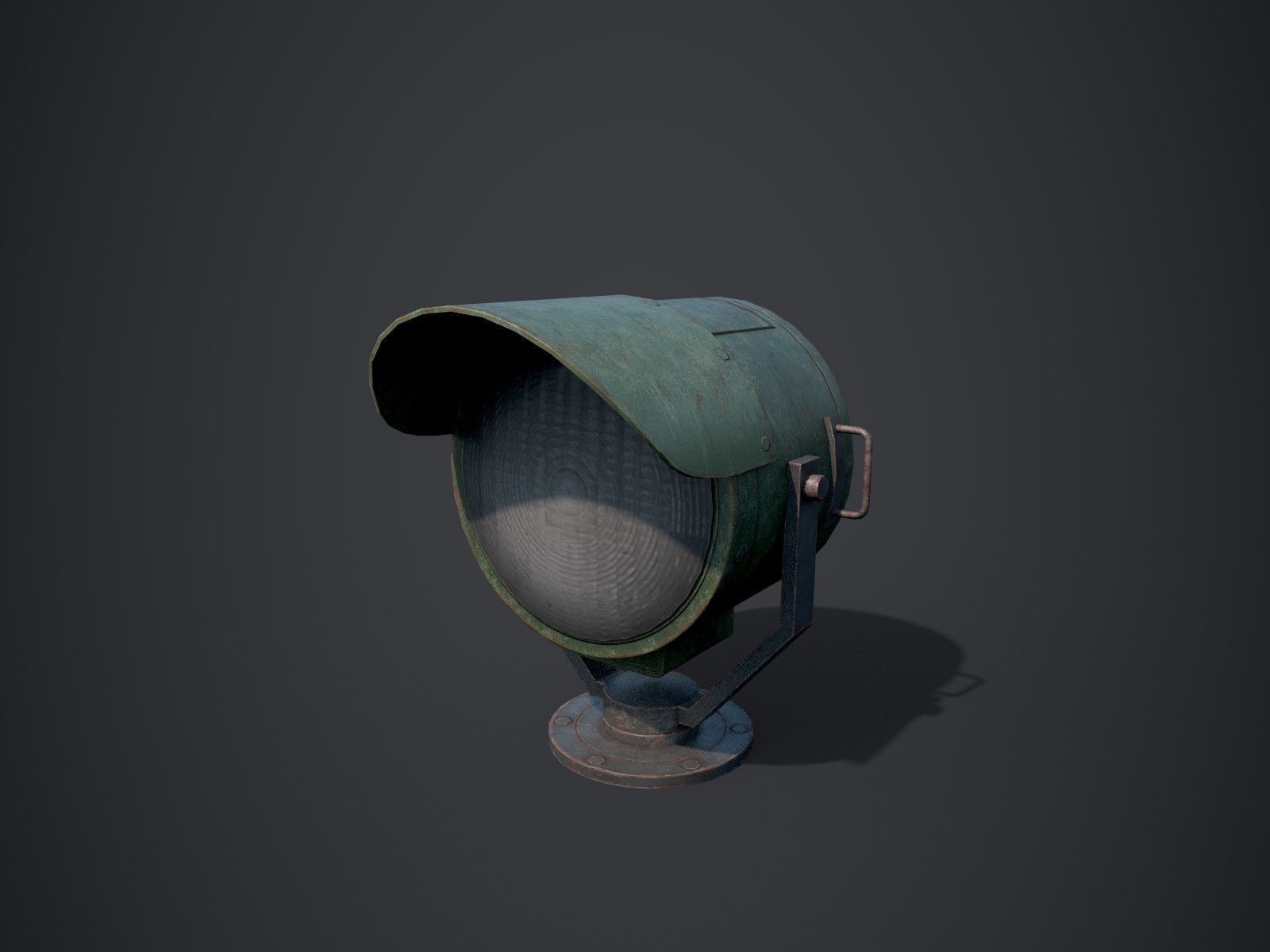 Searchlights street light Low-poly 3D model_8