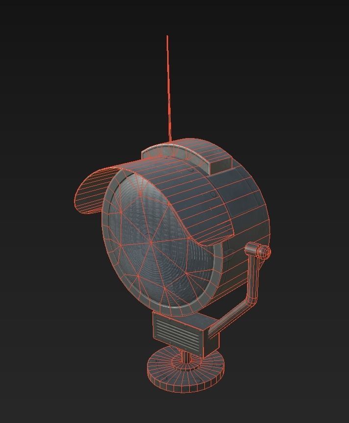 Searchlights street light Low-poly 3D model_24