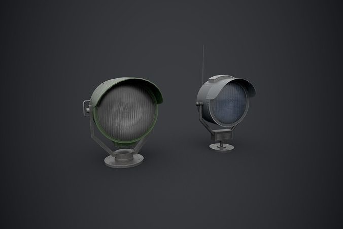 Searchlights street light Low-poly 3D model