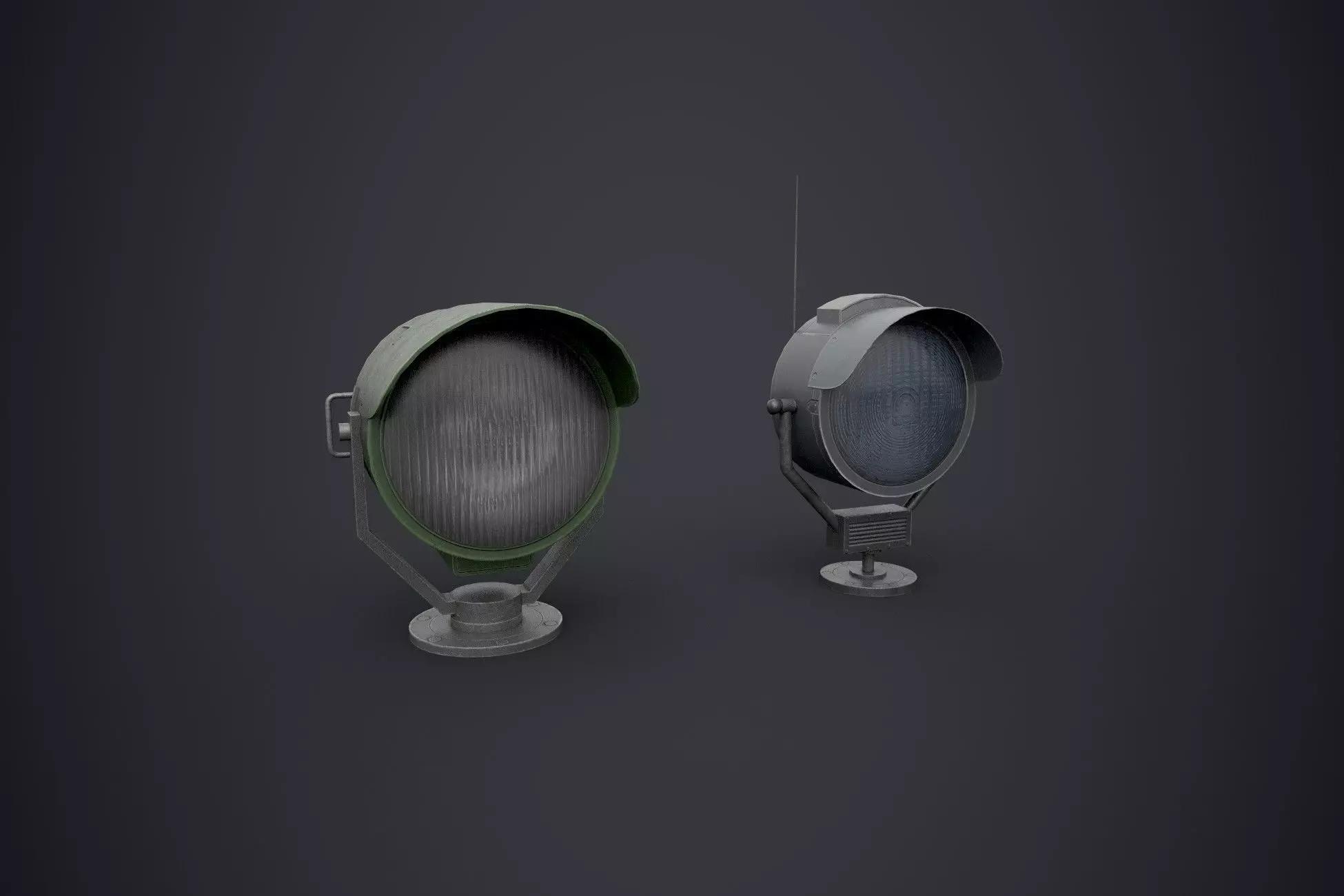 Searchlights street light Low-poly 3D model_0