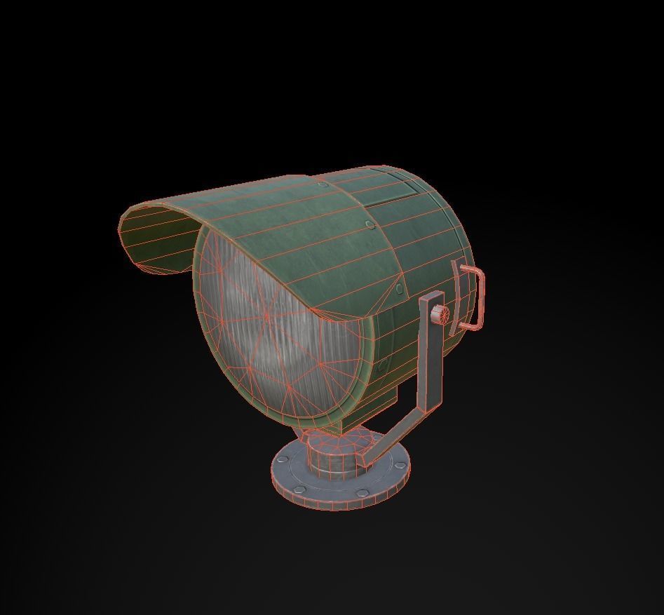 Searchlights street light Low-poly 3D model_23