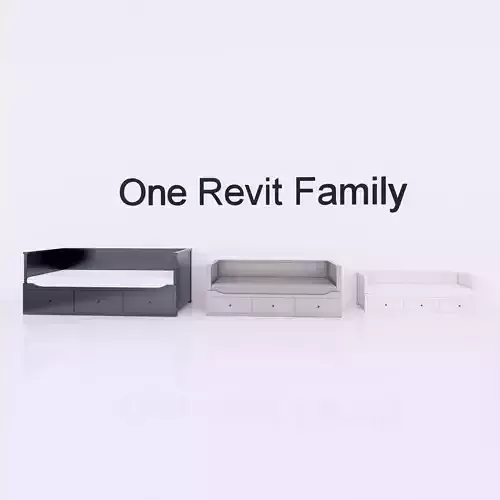 HEMNES bed - Full parametric Revit Family  Free 3D model