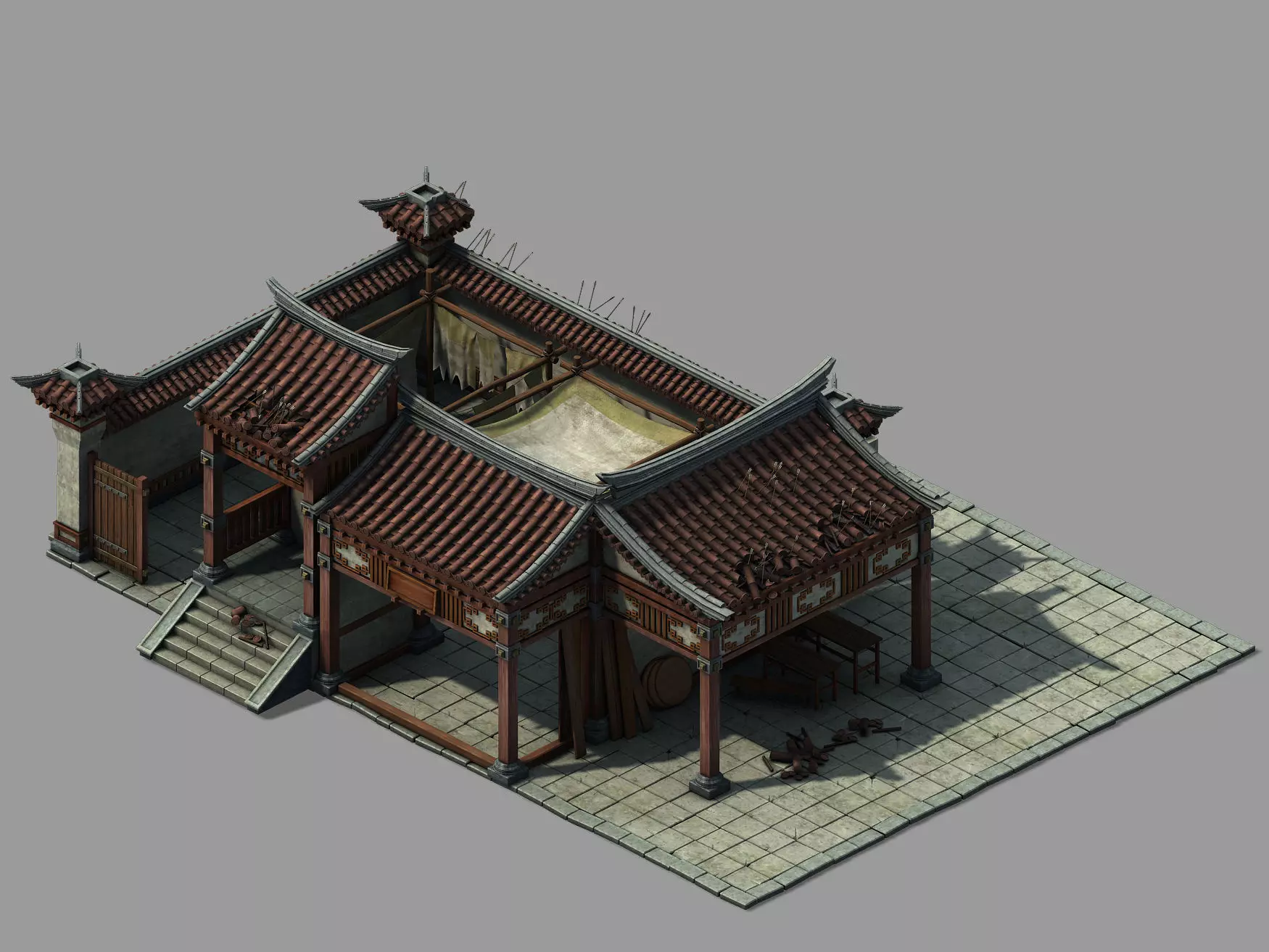 Tang War - Broken Granary 02 3D model