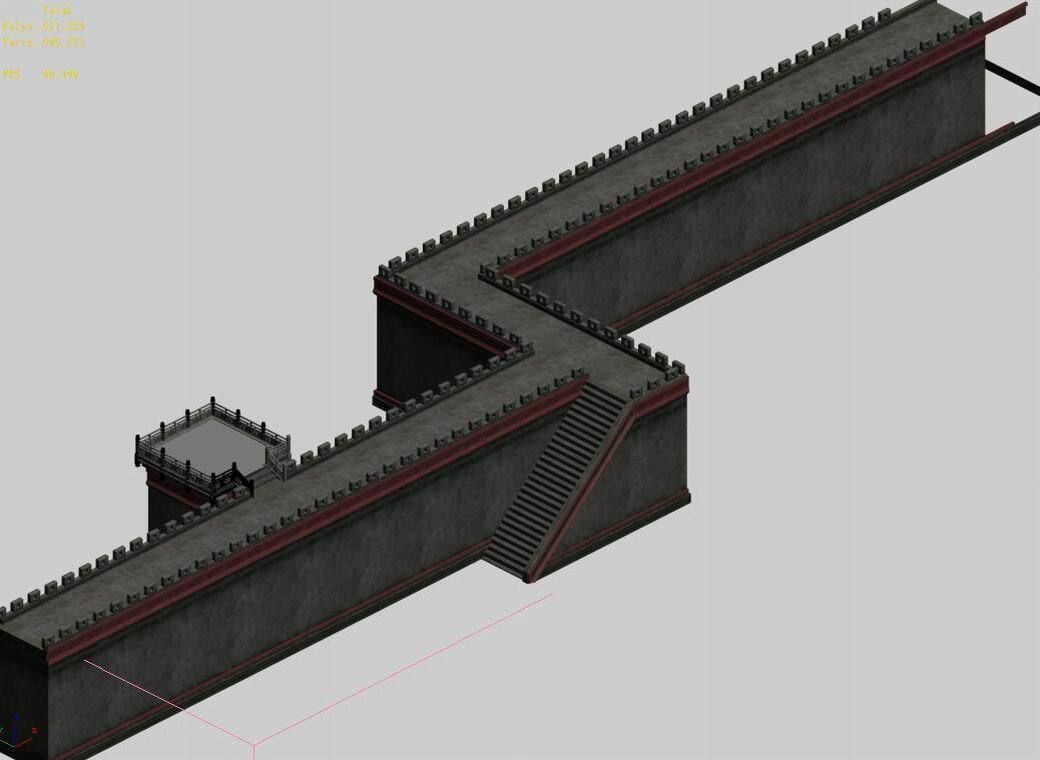 Tang The main city of war - the walls 3D model_3