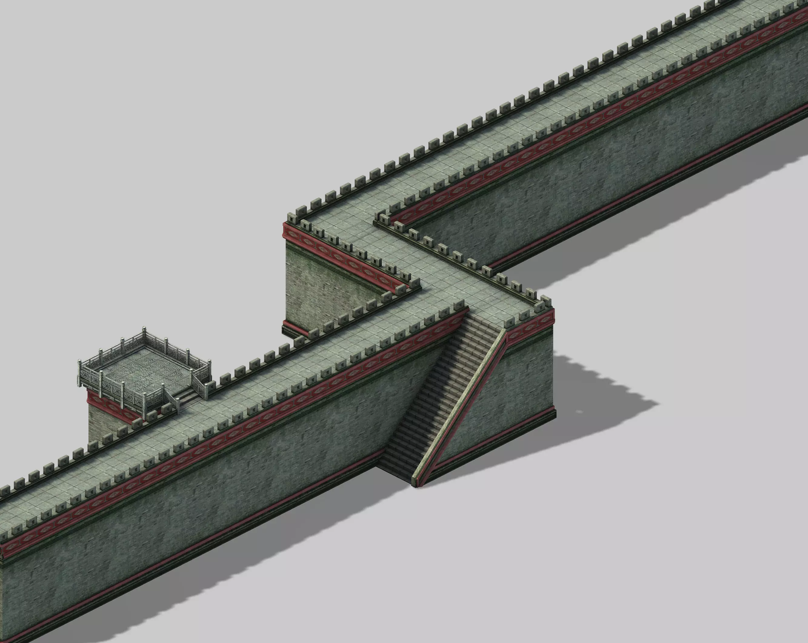 Tang The main city of war - the walls 3D model_0