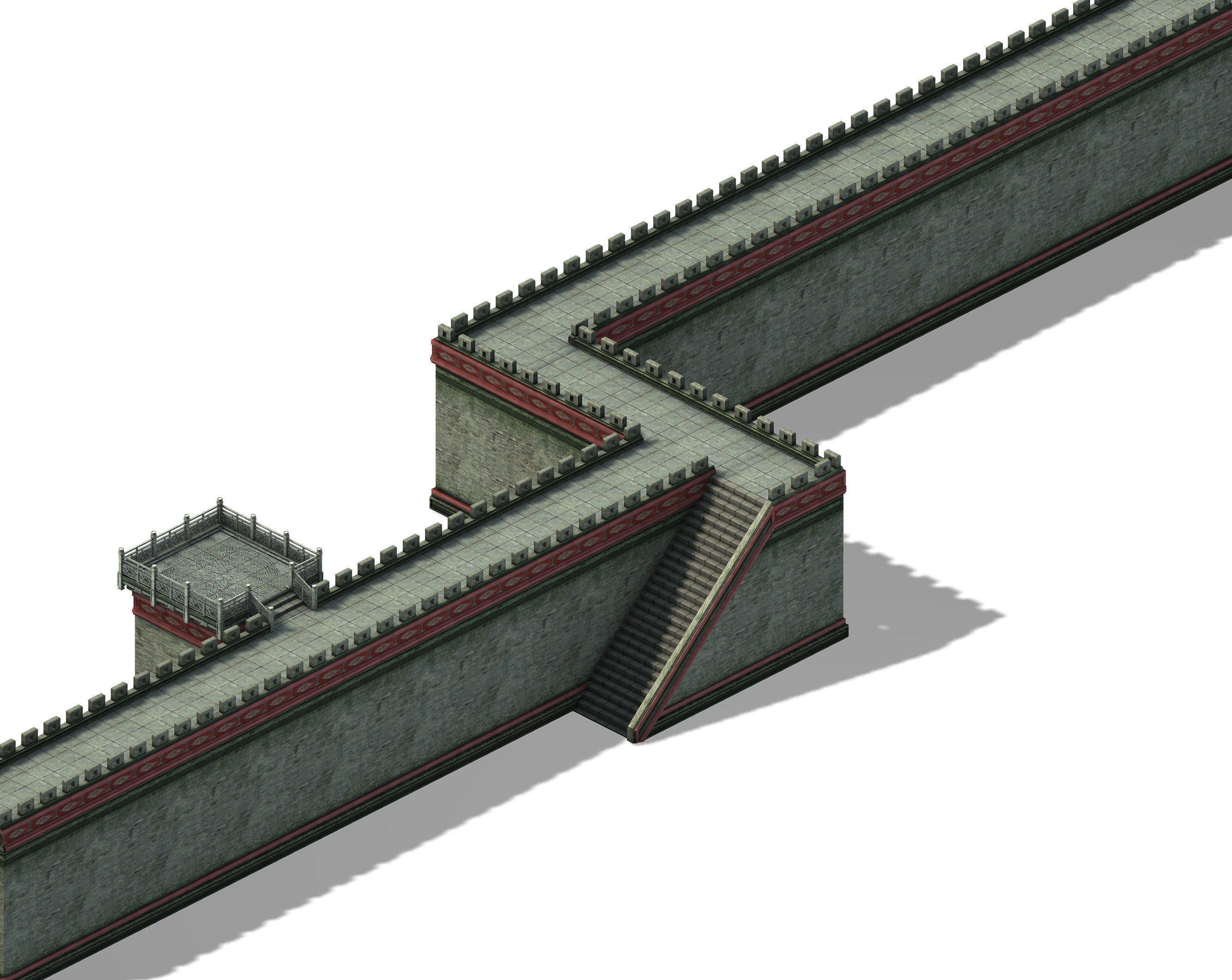 Tang The main city of war - the walls 3D model_1