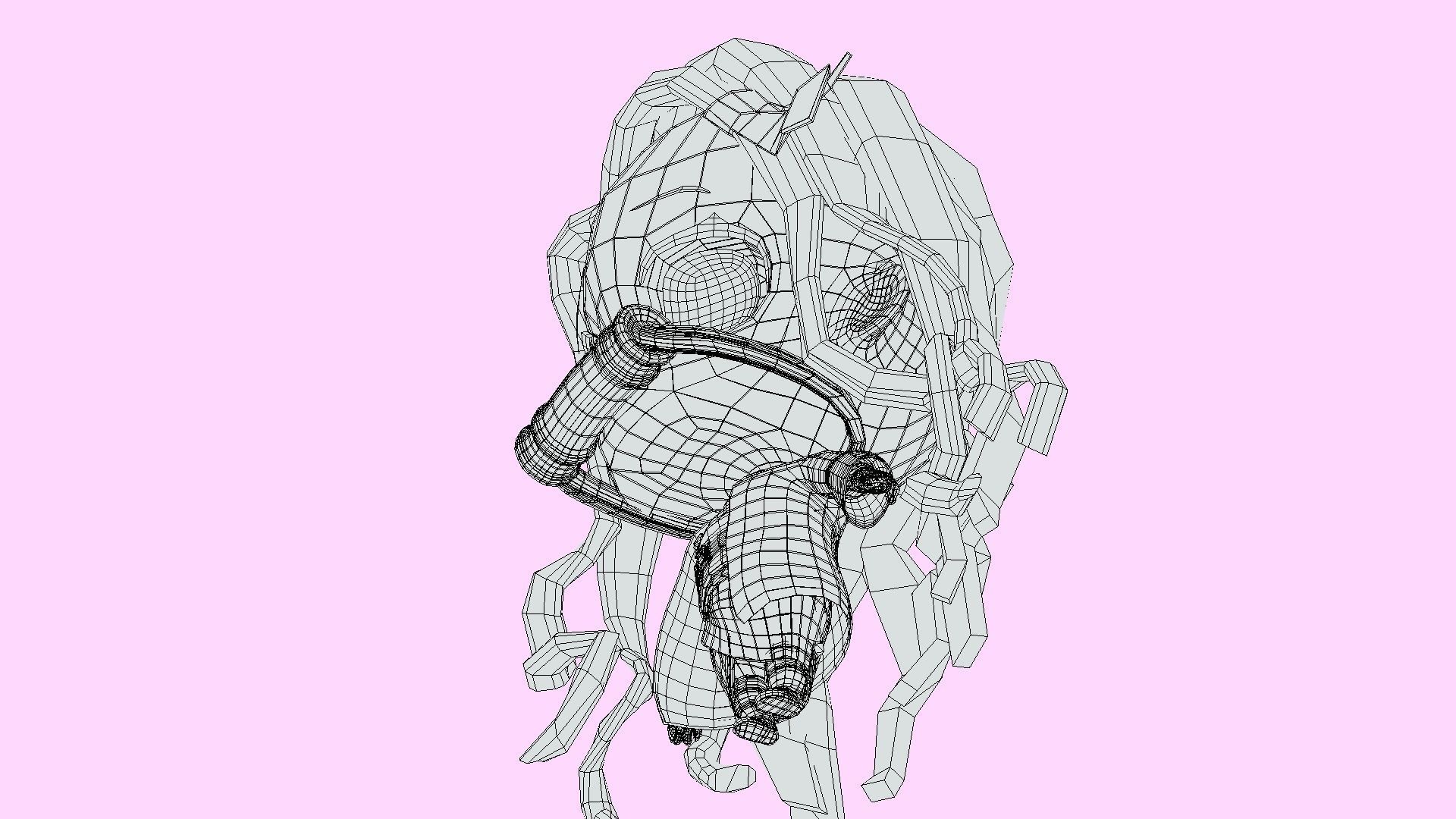 Nezuko chibi from Kimetsu no yaiba Low-poly 3D model_17