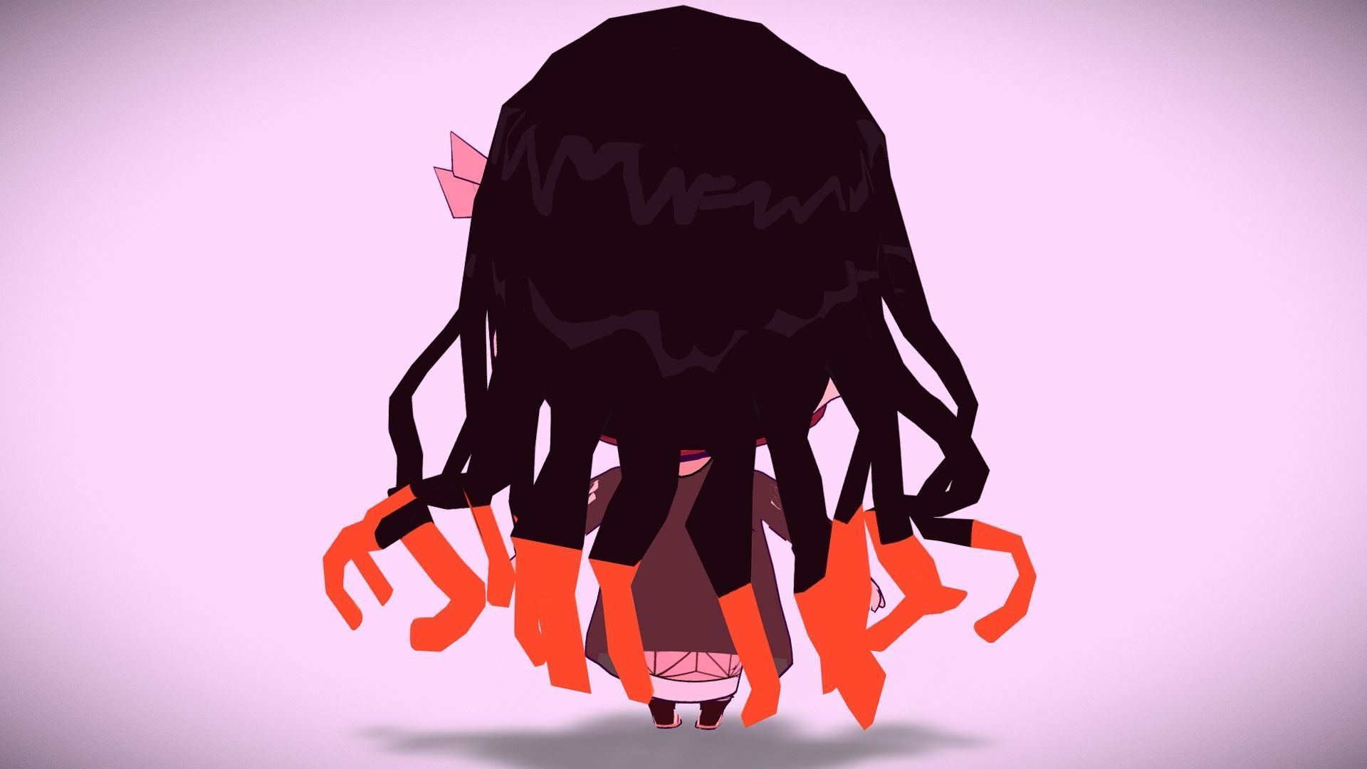 Nezuko chibi from Kimetsu no yaiba Low-poly 3D model_5