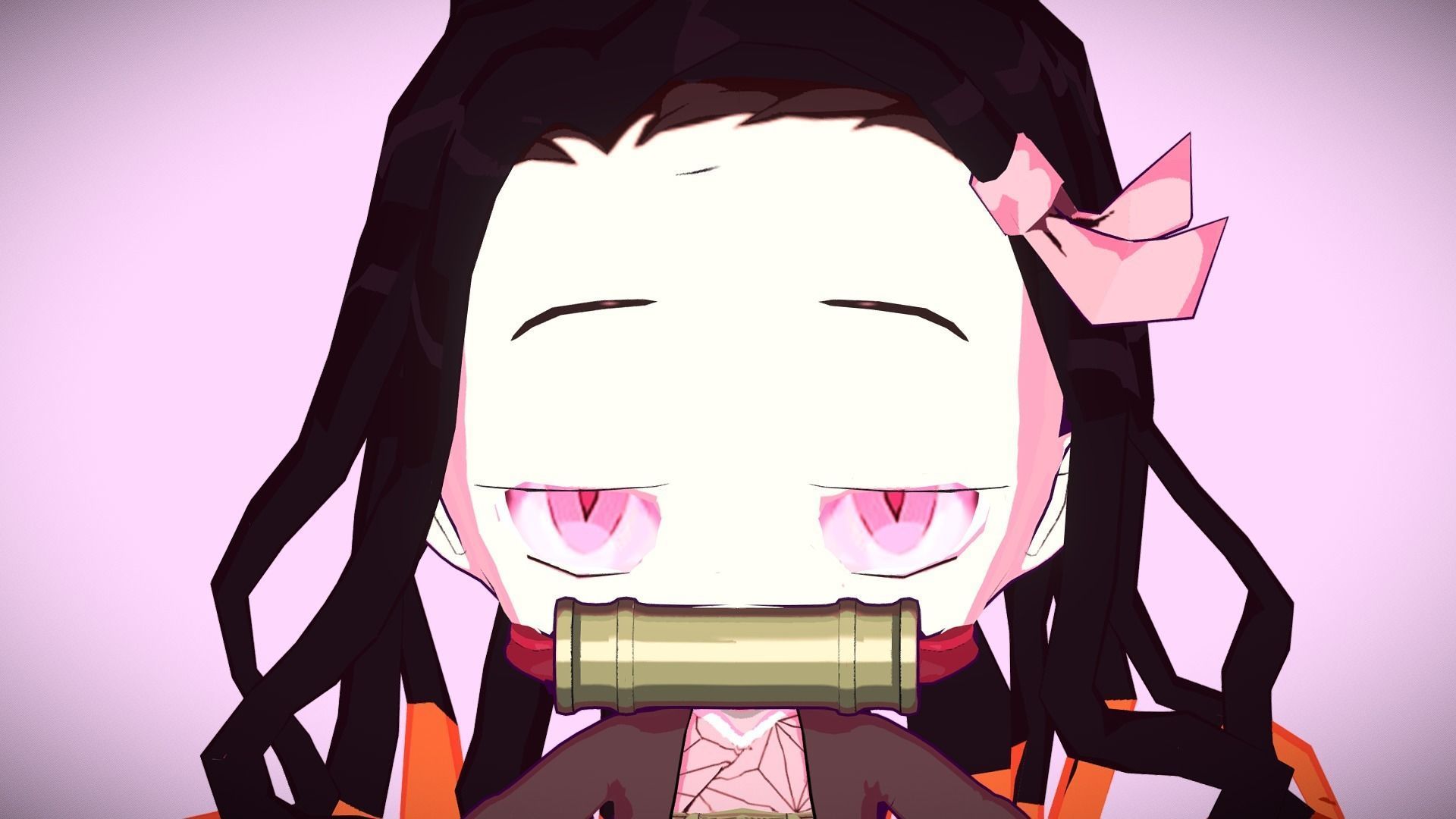 Nezuko chibi from Kimetsu no yaiba Low-poly 3D model_10
