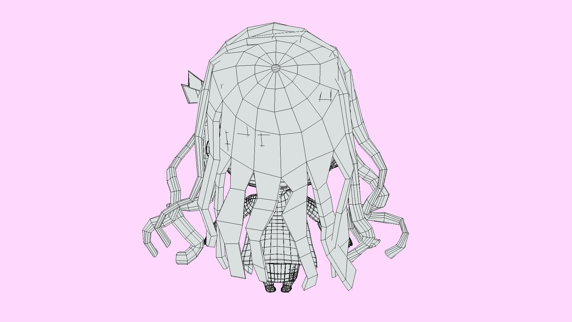 Nezuko chibi from Kimetsu no yaiba Low-poly 3D model_14