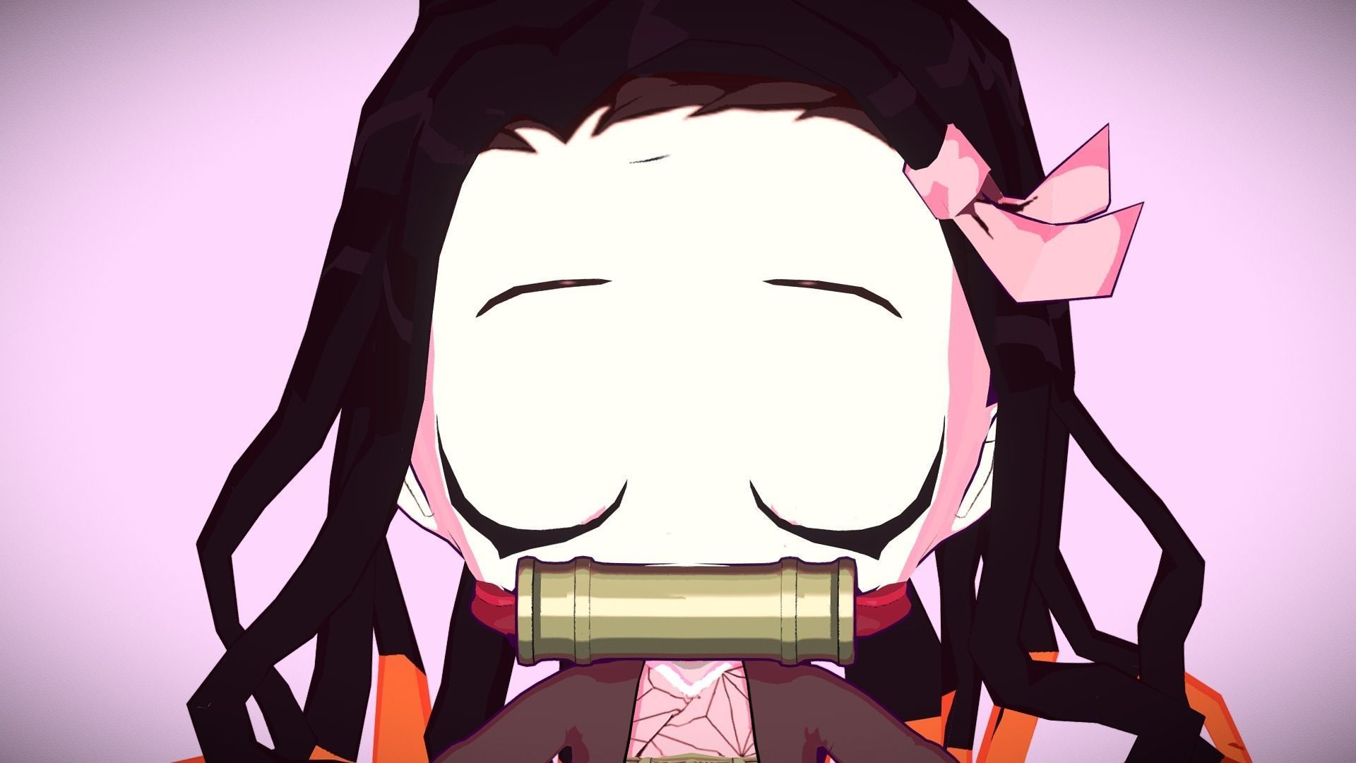 Nezuko chibi from Kimetsu no yaiba Low-poly 3D model_9