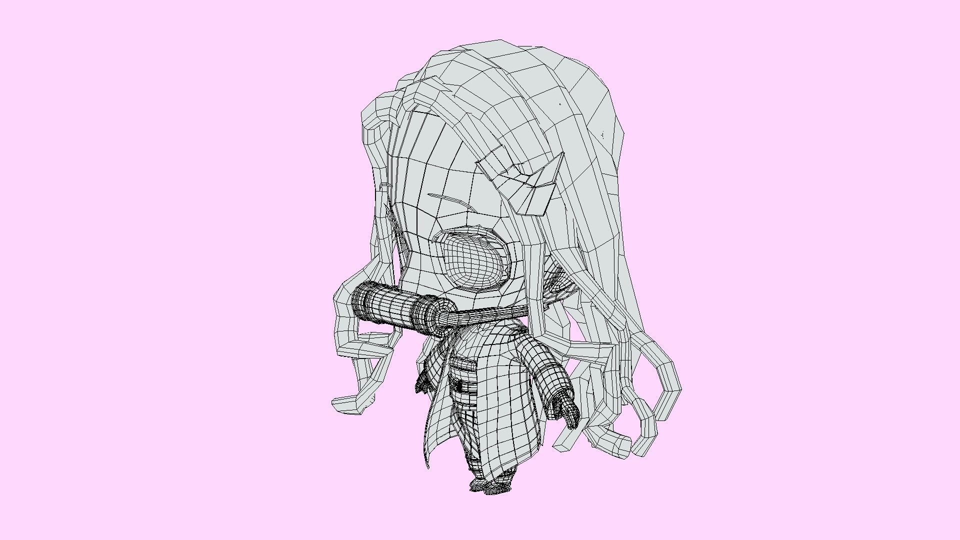 Nezuko chibi from Kimetsu no yaiba Low-poly 3D model_12