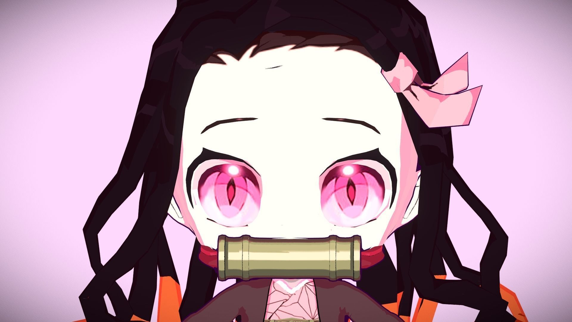 Nezuko chibi from Kimetsu no yaiba Low-poly 3D model_8