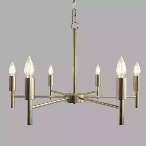 6 Lights Modern Pendant Lighting Golden Ceiling