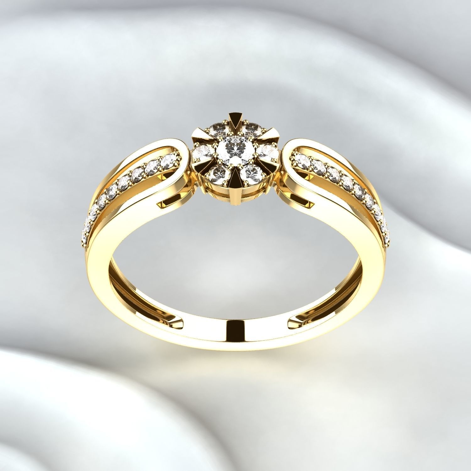 Fashion Gold Ring 3D print model_7