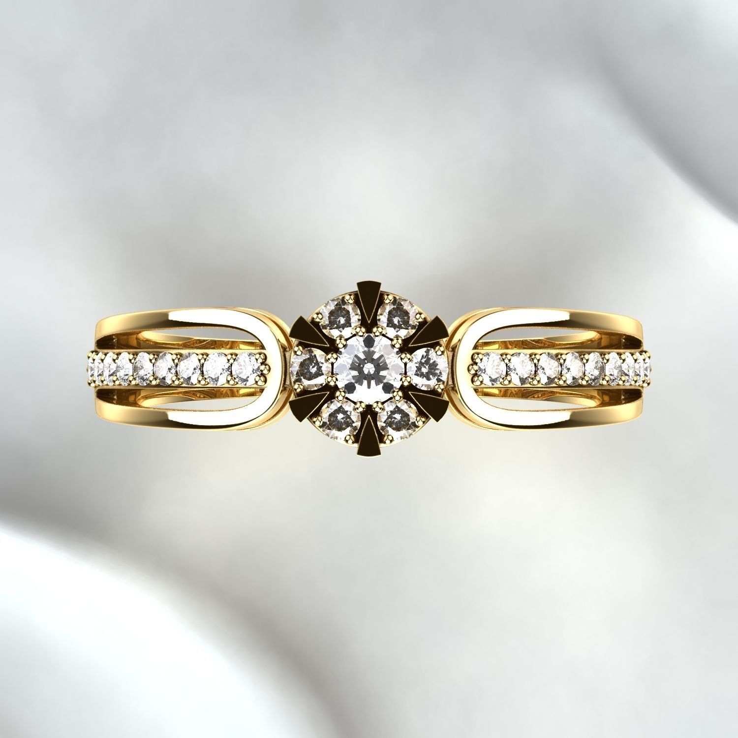 Fashion Gold Ring 3D print model_8