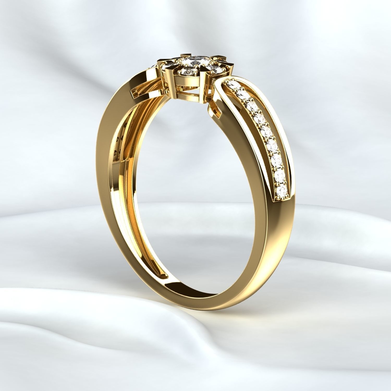 Fashion Gold Ring 3D print model_10