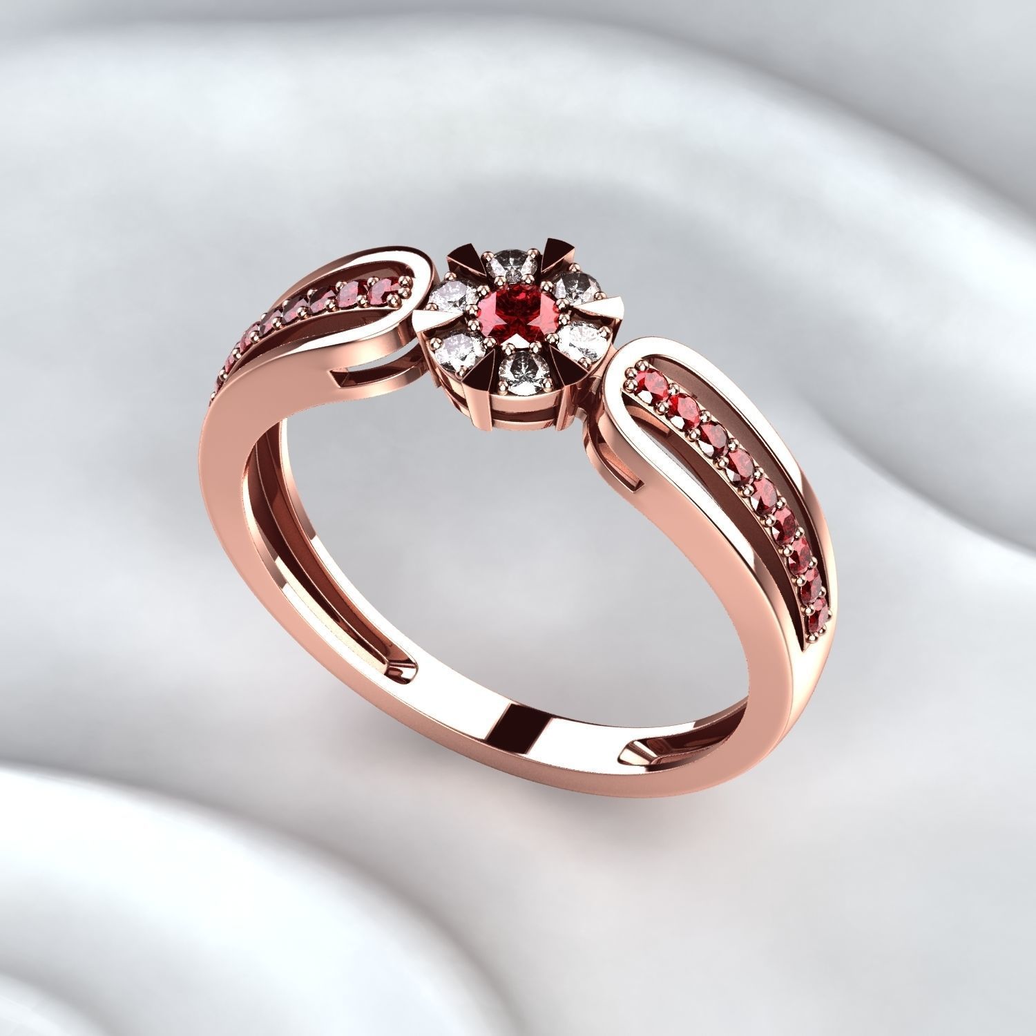 Fashion Gold Ring 3D print model_4