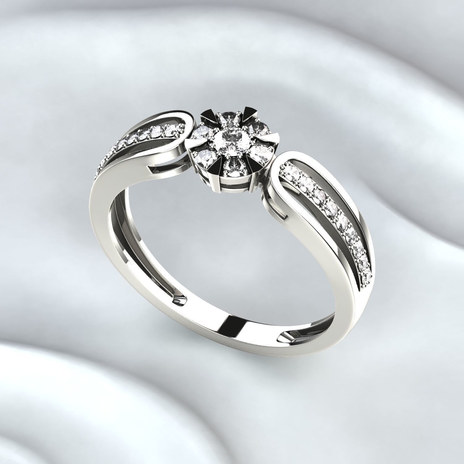 Fashion Gold Ring 3D print model_5