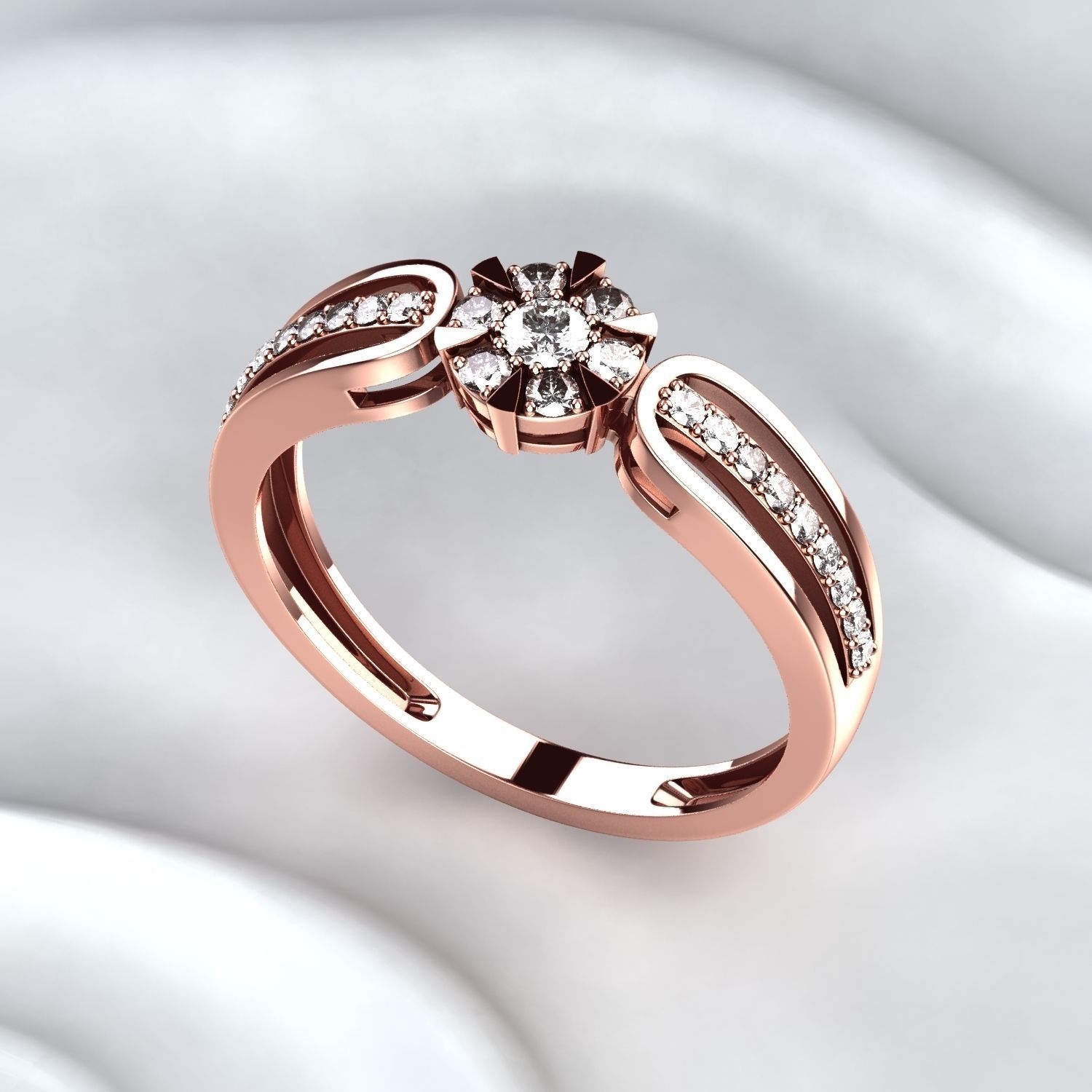 Fashion Gold Ring 3D print model_3