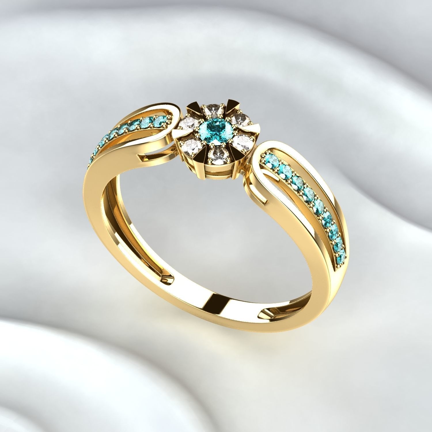 Fashion Gold Ring 3D print model_2