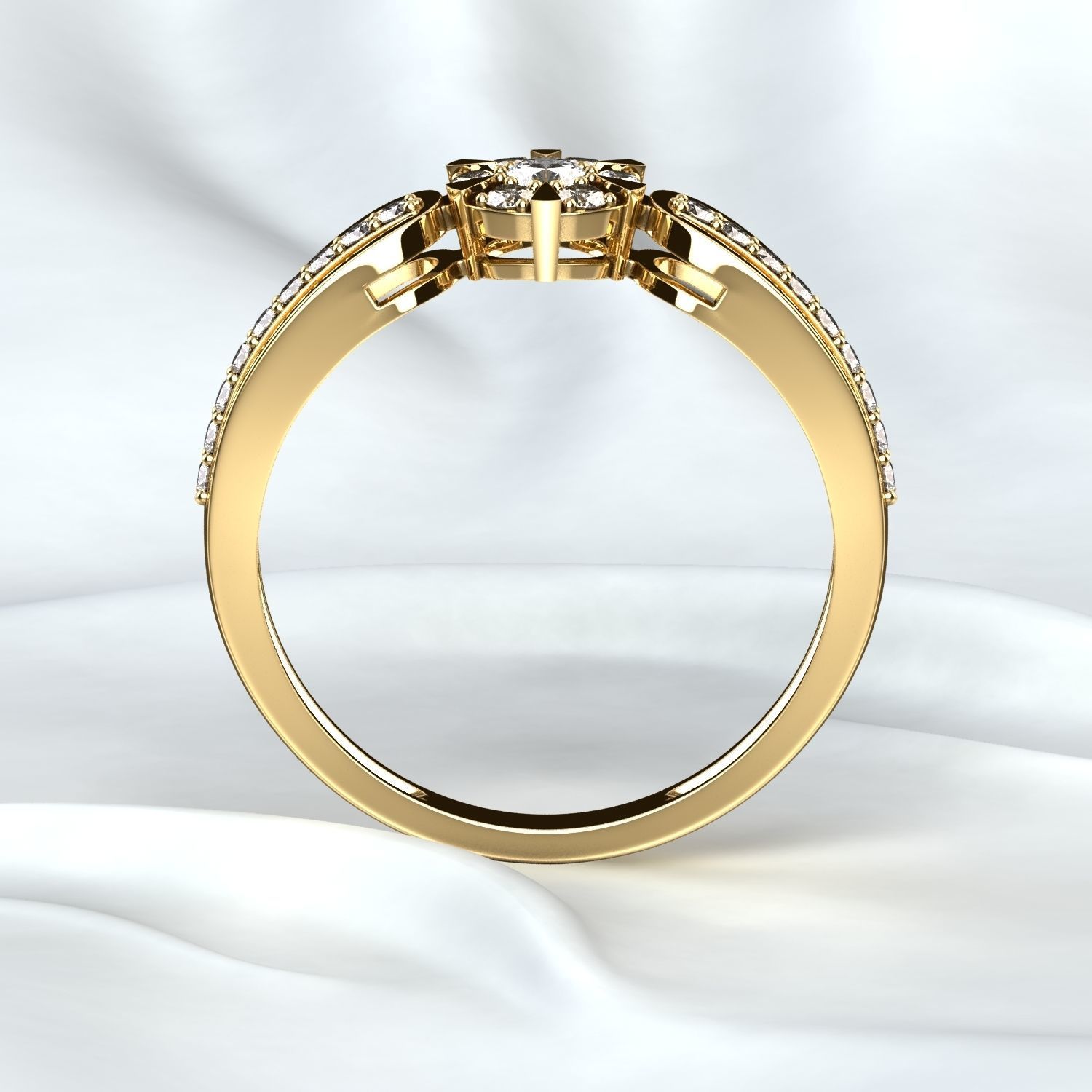 Fashion Gold Ring 3D print model_9