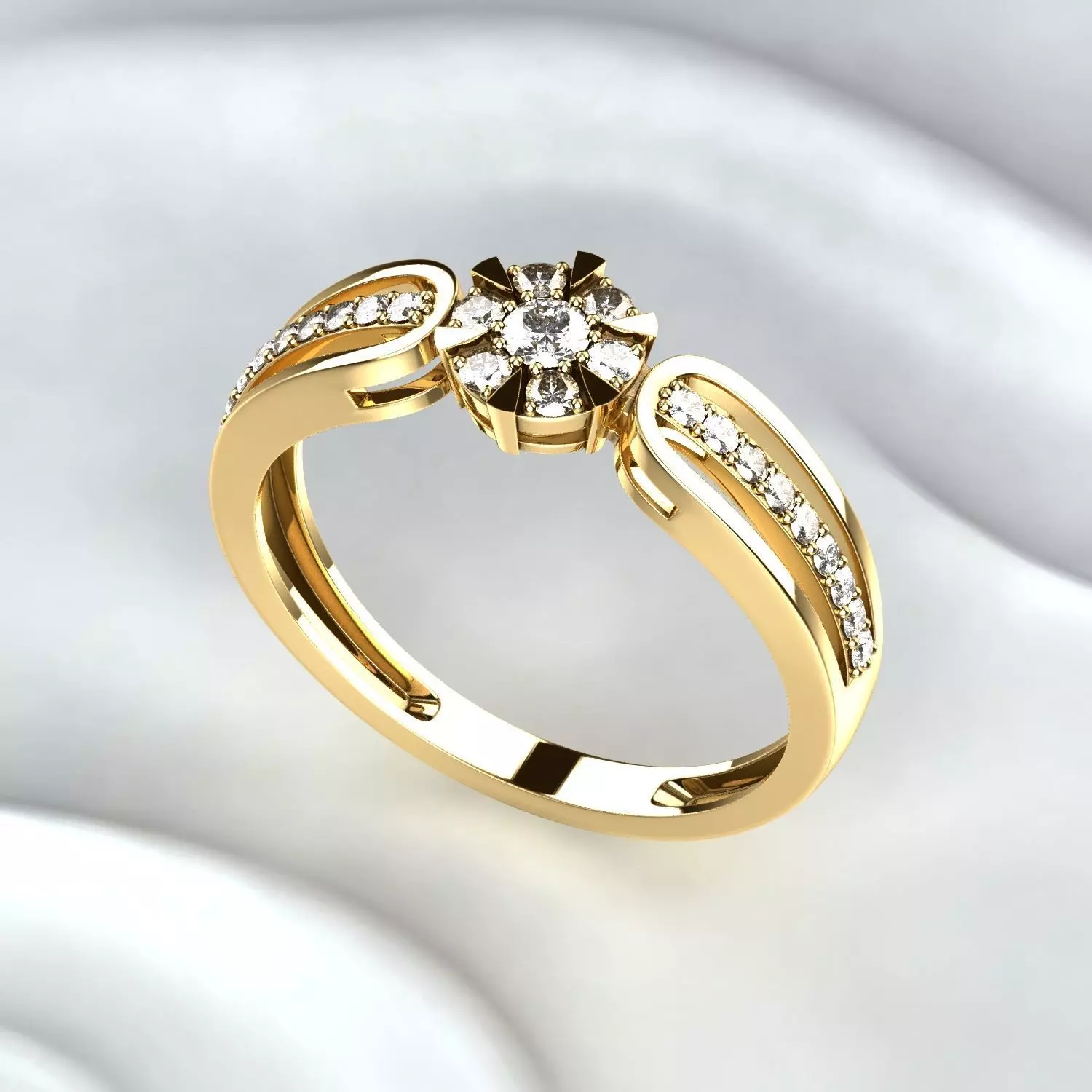 Fashion Gold Ring 3D print model_0