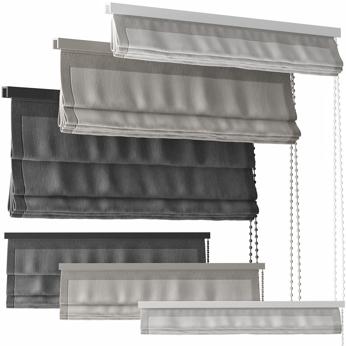 Curtains 41 blinds 3 colors 3D model_1