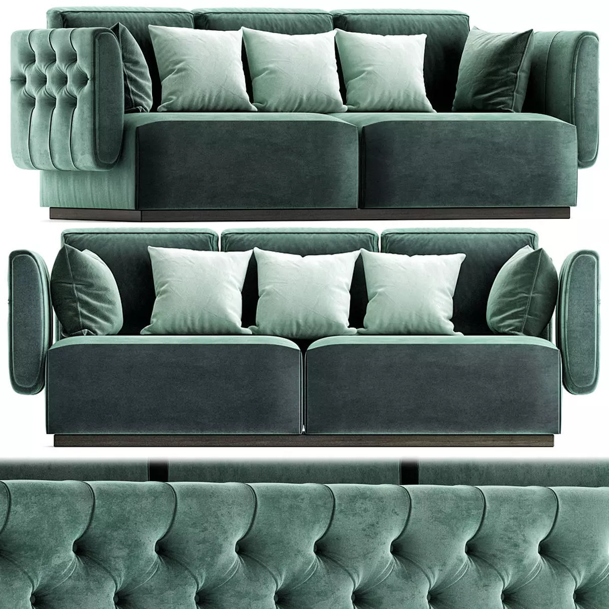 Tufted leather sofa SIMON By OPERA CONTEMPORARY 3d model Low-poly 3D model_0