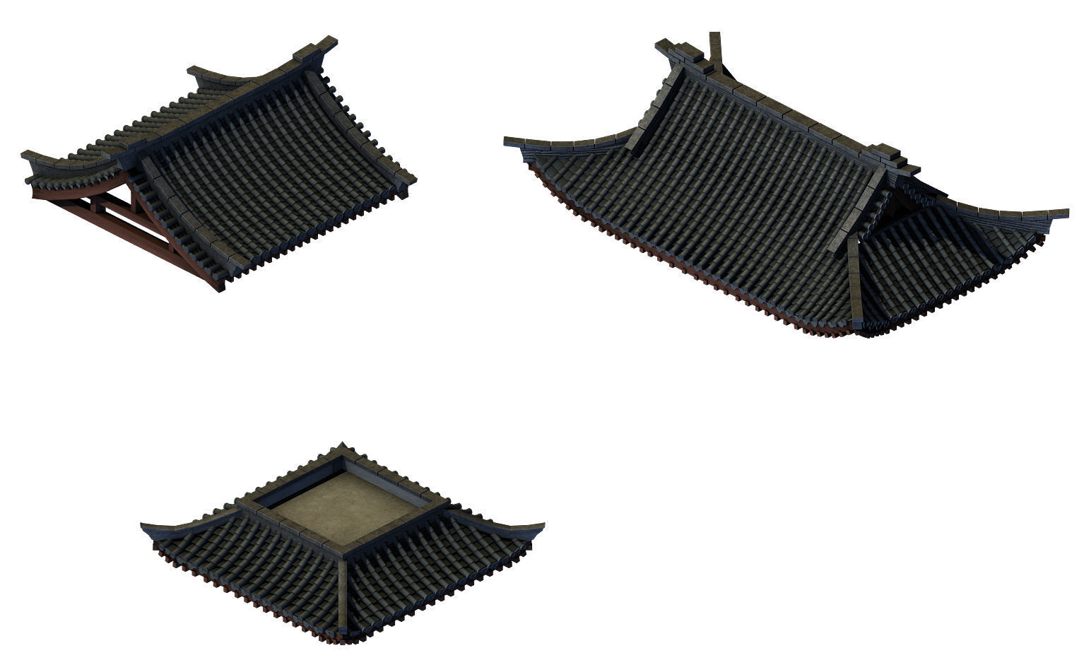 Tang Building - Decoration - Roof 05 3D model_1