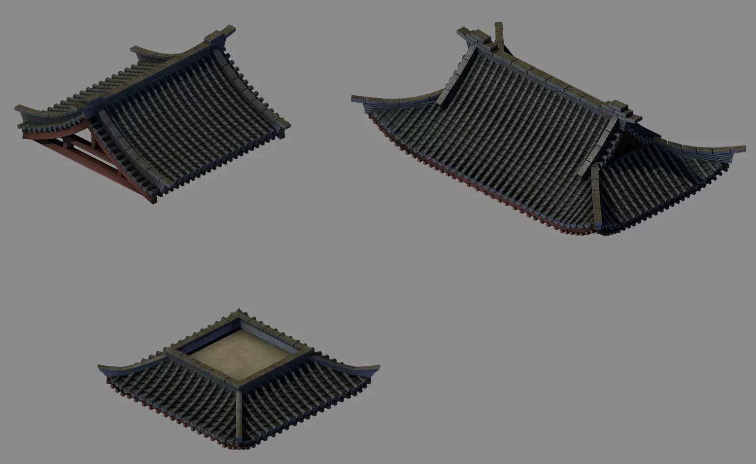 Tang Building - Decoration - Roof 05 3D model_0