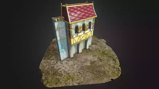Medieval Palace Tower Low-poly 3D model