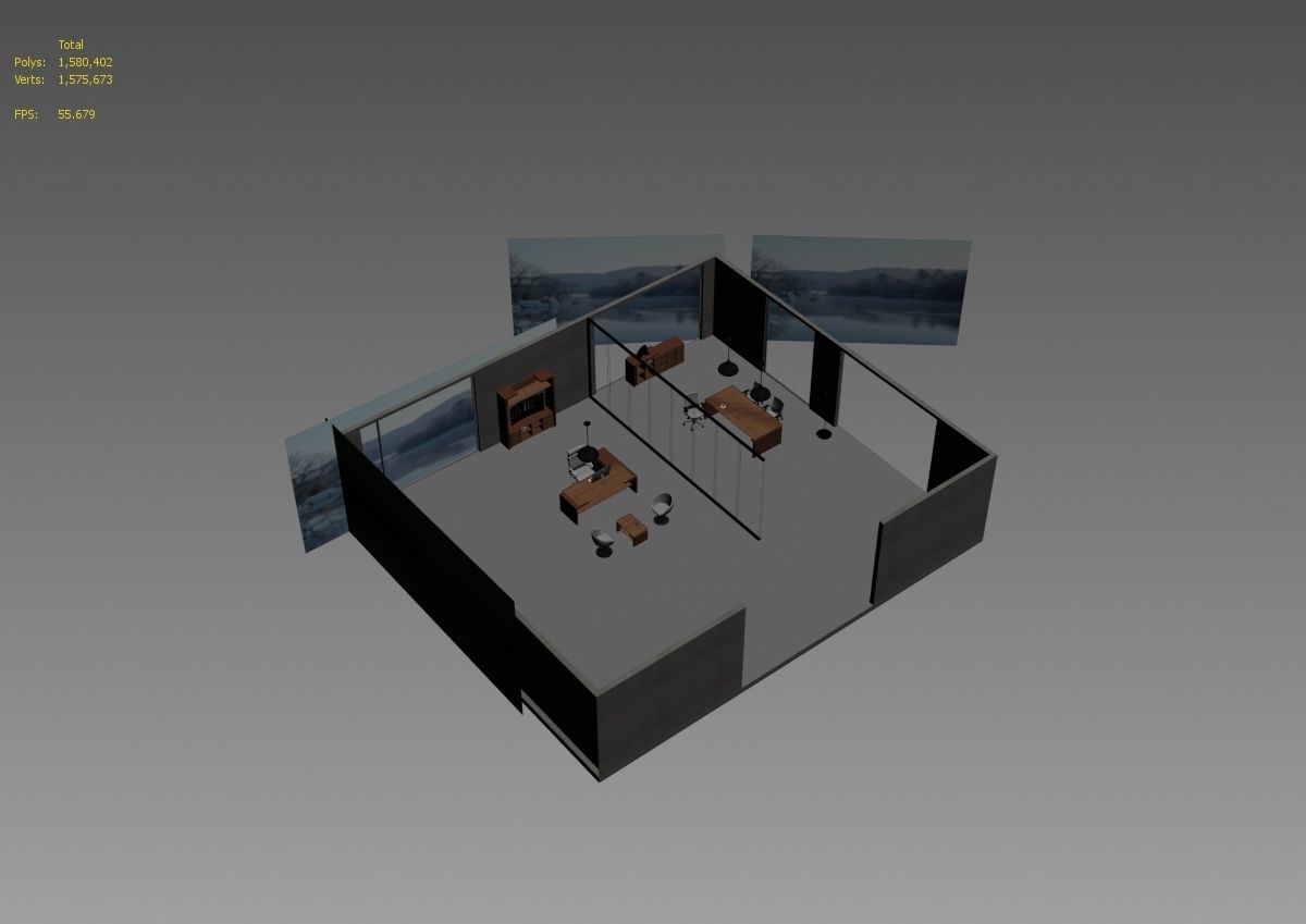 office interior md599 a12 3D model_2