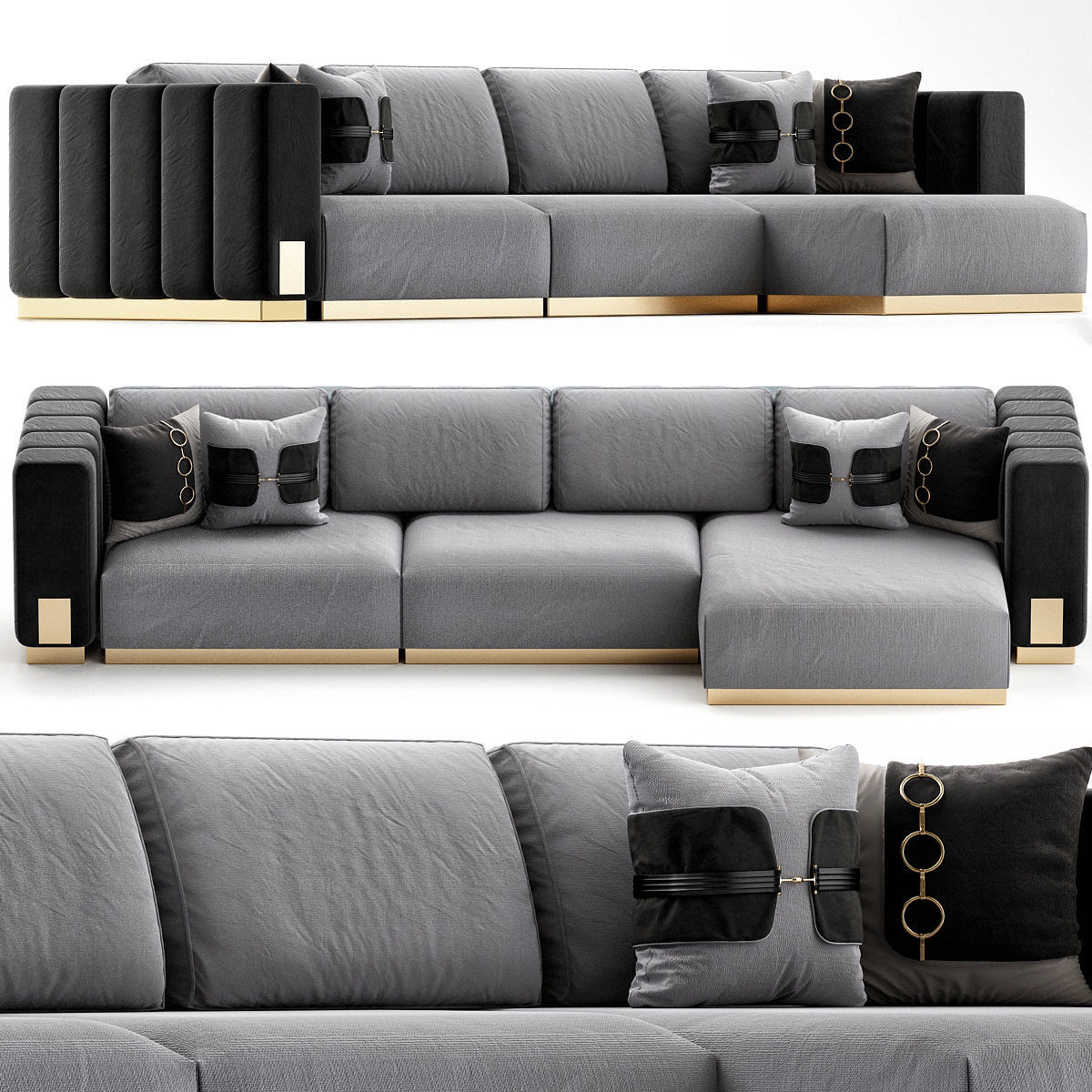 Sofas low poly 3d models collection 10 pieces Low-poly 3D model_19