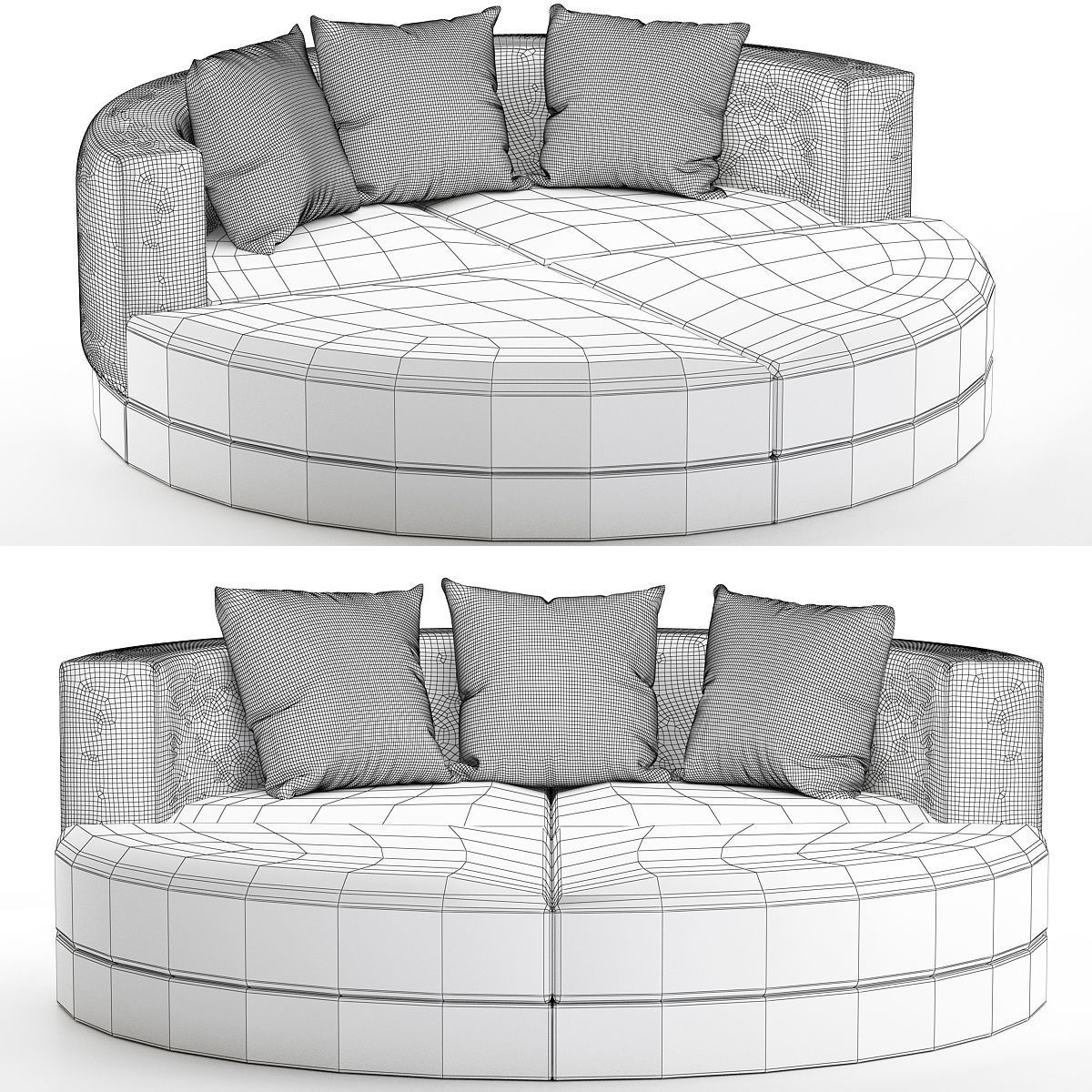 Sofas low poly 3d models collection 10 pieces Low-poly 3D model_1